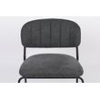Afbeelding van White Label Living Lounge Chair Jolien Black/Dark Grey