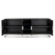 Afbeelding van Richmond Interiors Dressoir Blackbone silver 4-deuren + open vak (Zilver)