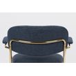 Afbeelding van White Label Living Lounge Chair Jolien Arm Gold/Dark Blue