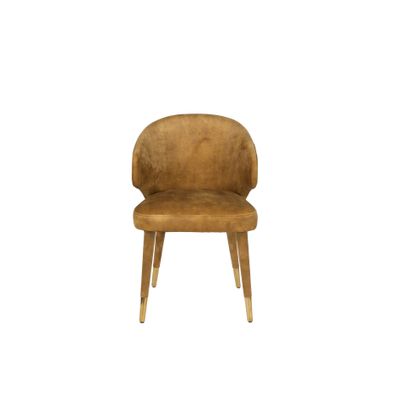 Dutchbone Lunar Eetkamerstoel Velvet Oker Dutchbone Lunar Eetkamerstoel Velvet Oker