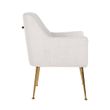 Afbeelding van Richmond Interiors Stoel Harper White Bouclé / brushed gold (Copenhagen 900 Bouclé White)