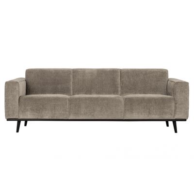 BePureHome Statement 3-Zits Bank 230 CM Brede Platte Rib Grijs BePureHome Statement 3-Zits Bank 230 CM Brede Platte Rib Grijs