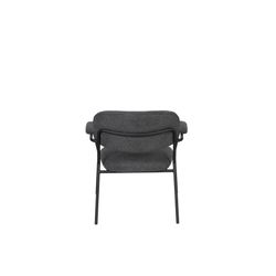 White Label Living Lounge Chair Jolien Arm Black/Dark Grey
