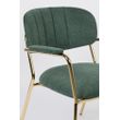 Afbeelding van White Label Living Lounge Chair Jolien Arm Gold/Dark Green