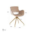 Afbeelding van Richmond Interiors Stoel Sierra Sand Velvet / Brushed Gold (Genova 904 Sand)