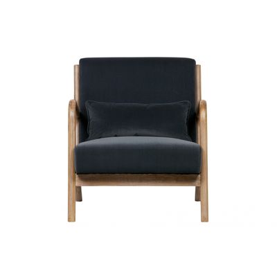 Woood Mark Fauteuil Fluweel Antraciet Woood Mark Fauteuil Fluweel Antraciet