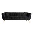 Afbeelding van Richmond Interiors Bank Huxley Antraciet velvet / Brushed gold (Quartz Antraciet 801)