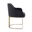Afbeelding van Richmond Interiors Stoel Hadley Antraciet velvet / Brushed gold (Quartz Antraciet 801)