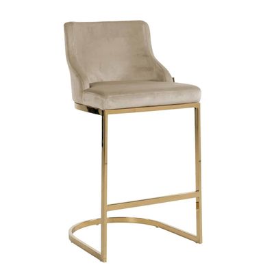 Richmond Interiors Barstoel Bolton Khaki velvet / gold Fire Retardant (Quartz Khaki 903) Richmond Interiors Barstoel Bolton Khaki velvet / gold Fire Retardant (Quartz Khaki 903)