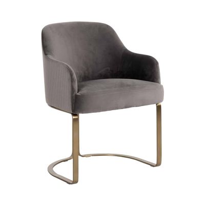 Richmond Interiors Stoel Hadley Stone velvet / Brushed gold (Quartz Stone 101) Richmond Interiors Stoel Hadley Stone velvet / Brushed gold (Quartz Stone 101)