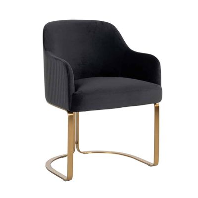 Richmond Interiors Stoel Hadley Antraciet velvet / Brushed gold (Quartz Antraciet 801) Richmond Interiors Stoel Hadley Antraciet velvet / Brushed gold (Quartz Antraciet 801)