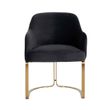 Afbeelding van Richmond Interiors Stoel Hadley Antraciet velvet / Brushed gold (Quartz Antraciet 801)