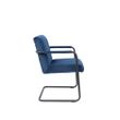 Afbeelding van Dutchbone Stitched Armstoel Velvet Blauw