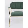 Afbeelding van White Label Living Lounge Chair Jolien Arm Gold/Dark Green
