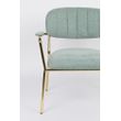Afbeelding van White Label Living Lounge Chair Jolien Arm Gold/Light Green
