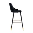Afbeelding van Richmond Interiors Barstoel Imani Black Velvet / Fire Retardant (Quartz Black 800)