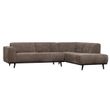 Afbeelding van BePureHome Statement Hoekbank Rechts Platte Brede Rib Taupe