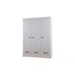 Afbeelding van Woood Connect Kast Grijs - 3 Deurs, Stroken + Lade