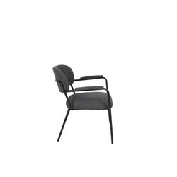 White Label Living Lounge Chair Jolien Arm Black/Dark Grey