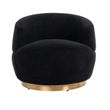 Afbeelding van Richmond Interiors Draaifauteuil Teddy Black Faux sheep / Brushed gold