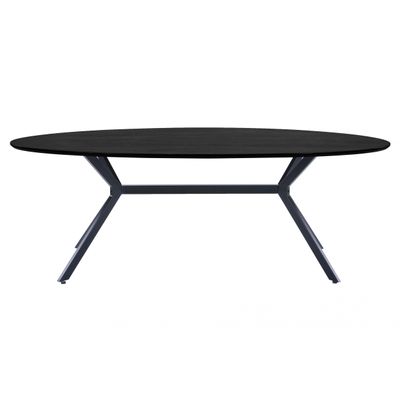 Woood Exclusive Bruno Eettafel Ovaal Mdf Zwart 220x100cm Woood Exclusive Bruno Eettafel Ovaal Mdf Zwart 220x100cm