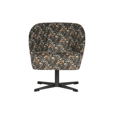 BePureHome Vogue Draaifauteuil Fluweel Aquarel Flower Zwart BePureHome Vogue Draaifauteuil Fluweel Aquarel Flower Zwart