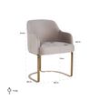 Afbeelding van Richmond Interiors Stoel Hadley Khaki velvet / Brushed gold (Quartz Khaki 903)