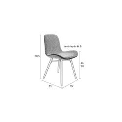 White Label Living Chair Lester Light Grey
