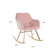 Afbeelding van Richmond Interiors Schommelstoel Rocky Pink Velvet (Quartz Pink 700)