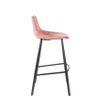 Afbeelding van Dutchbone Franky Barstoel Velvet Oud Roze
