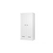 Afbeelding van Woood Connect Kast Wit - 2 Deurs, Stroken + Lade
