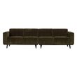 Afbeelding van BePureHome Statement 4-zits Bank 280 Cm Platte Brede Rib Warm Groen