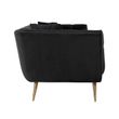 Afbeelding van Richmond Interiors Bank Huxley Antraciet velvet / Brushed gold (Quartz Antraciet 801)