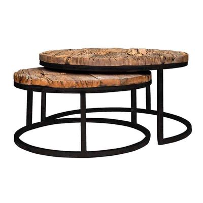 Richmond Interiors Salontafel Industrial Kensington set van 2 rond Richmond Interiors Salontafel Industrial Kensington set van 2 rond