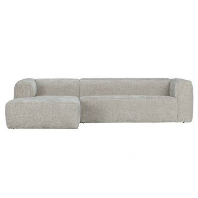 Woood Bean Hoekbank Links Grove Melange Stof Naturel Woood Bean Hoekbank Links Grove Melange Stof Naturel