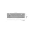 Afbeelding van Zuiver King 3-zits Bank Lichtgrijs - 274 CM