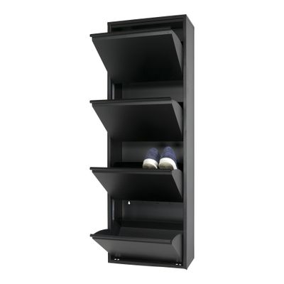 Spinder Design Billy 4 Schoenenkasten Zwart Spinder Design Billy 4 Schoenenkasten Zwart