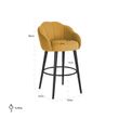 Afbeelding van Richmond Interiors Barstoel Tulip Ochre velvet (Quartz Oaker 402)