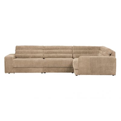 BePureHome Date Hoekbank Rechts Grove Ribstof Travertin BePureHome Date Hoekbank Rechts Grove Ribstof Travertin