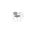 Afbeelding van White Label Living Lounge Chair Jolien Arm Black/Dark Grey