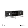 Afbeelding van Richmond Interiors TV-dressoir 185 Blackbone silver 4-deuren (Zilver)