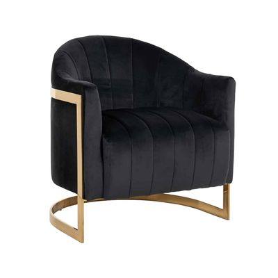 Richmond Interiors Fauteuil Melody Antraciet velvet / brushed gold (Quartz Antraciet 801) Richmond Interiors Fauteuil Melody Antraciet velvet / brushed gold (Quartz Antraciet 801)