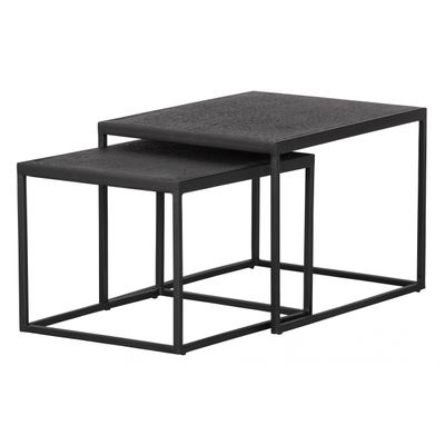 Woood Set v 2 - Febe Bijzettafels Metaal Zwart Woood Set v 2 - Febe Bijzettafels Metaal Zwart