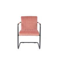 Dutchbone Stitched Armstoel Velvet Roze