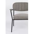 Afbeelding van White Label Living Lounge Chair Jolien Arm Black/Grey