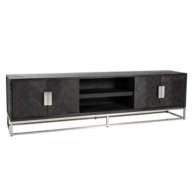 Richmond Interiors TV-dressoir 220 Blackbone silver 4-deuren (Zilver) Richmond Interiors TV-dressoir 220 Blackbone silver 4-deuren (Zilver)