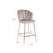 Afbeelding van Richmond Interiors Barstoel Pippa Khaki Velvet / gold (Quartz Khaki 903)