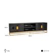 Afbeelding van Richmond Interiors TV-dressoir 220 Blackbone gold 4-deuren (Goud)