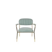 White Label Living Lounge Chair Jolien Arm Gold/Light Green