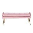 Afbeelding van Richmond Interiors Bank Rebel Pink Velvet / gold (Quartz Pink 700)